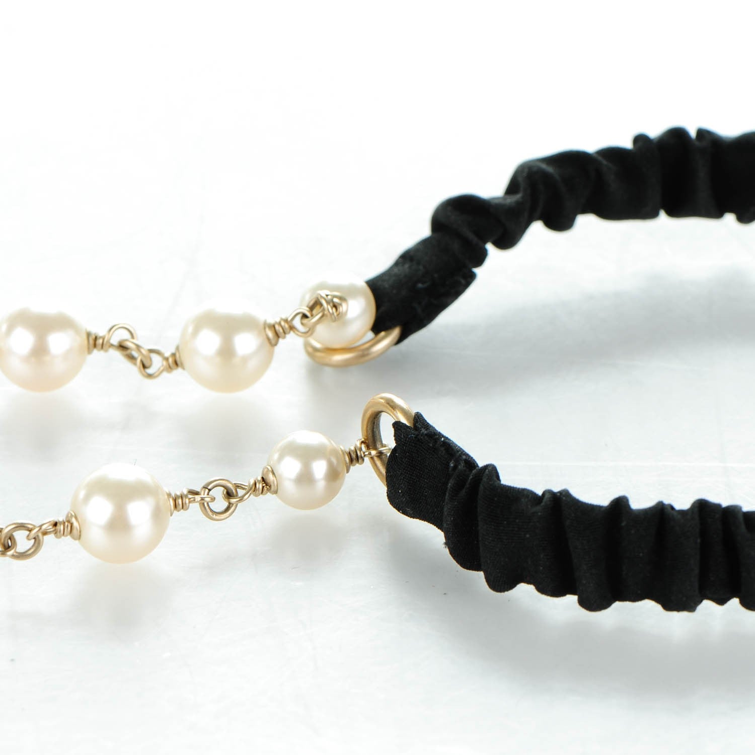 Chanel Pearl Enamel Crystal Camellia CC Headband 5 of 5