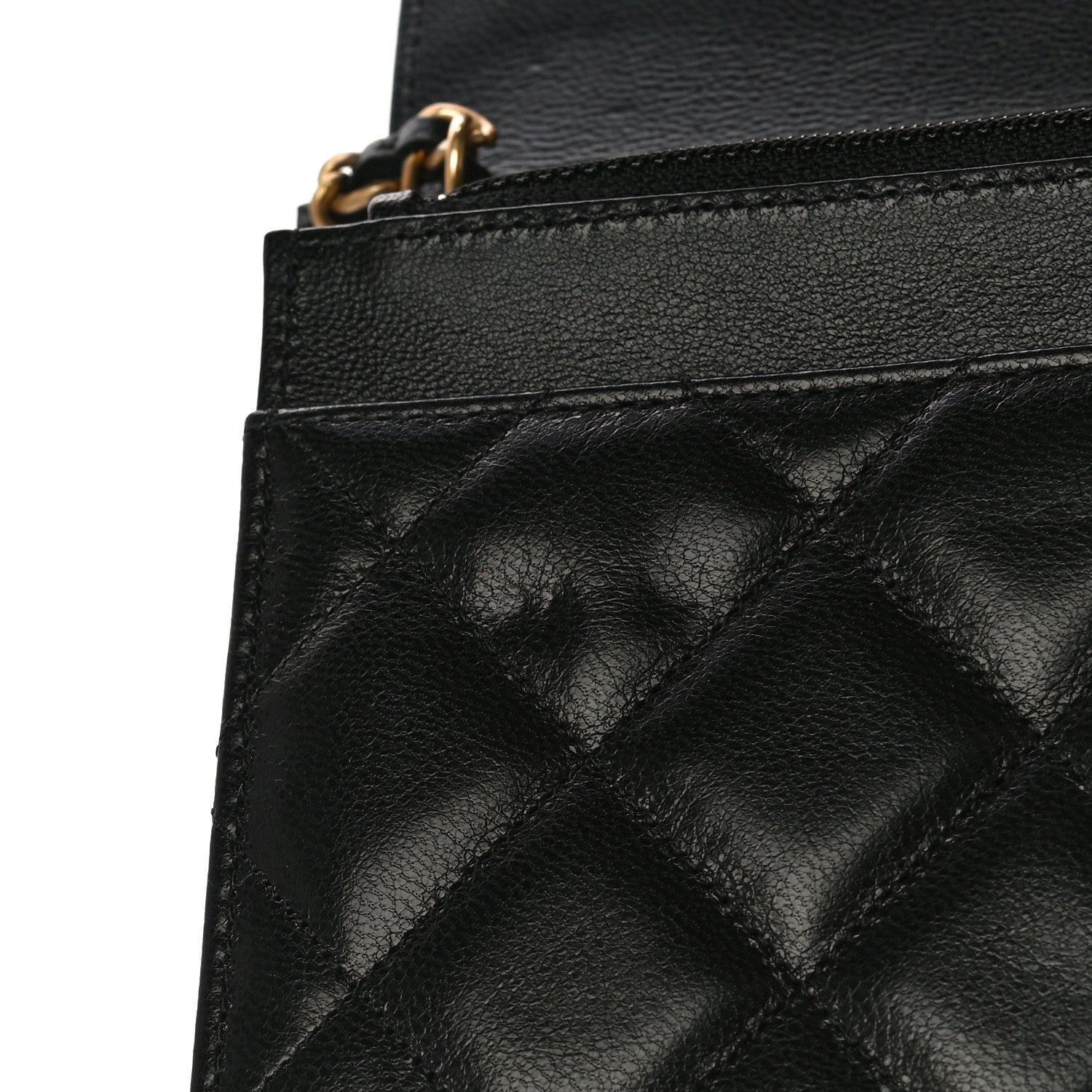 Chanel Goatskin Quilted Quilted Like A Wallet Wallet On Chain WOC Black 13 of 13