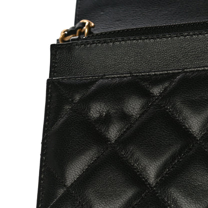 Chanel Goatskin Quilted Quilted Like A Wallet Wallet On Chain WOC Black 13 of 13
