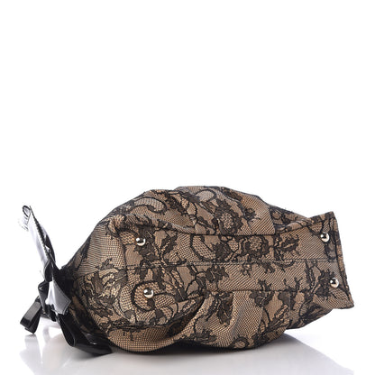 Valentino Garavani Straw Lace Bow Dome Tote Black 4 of 20