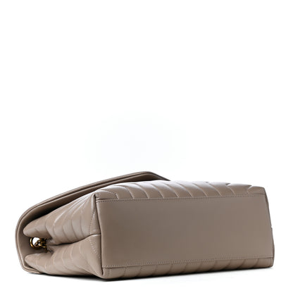 Saint Laurent Calfskin Y Quilted Monogram Medium Loulou Chain Satchel Dark Beige 3 of 4