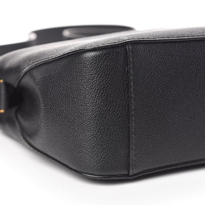 Burberry Soft Grain Calfskin House Check Small Helmsley Crossbody Black 9 of 10