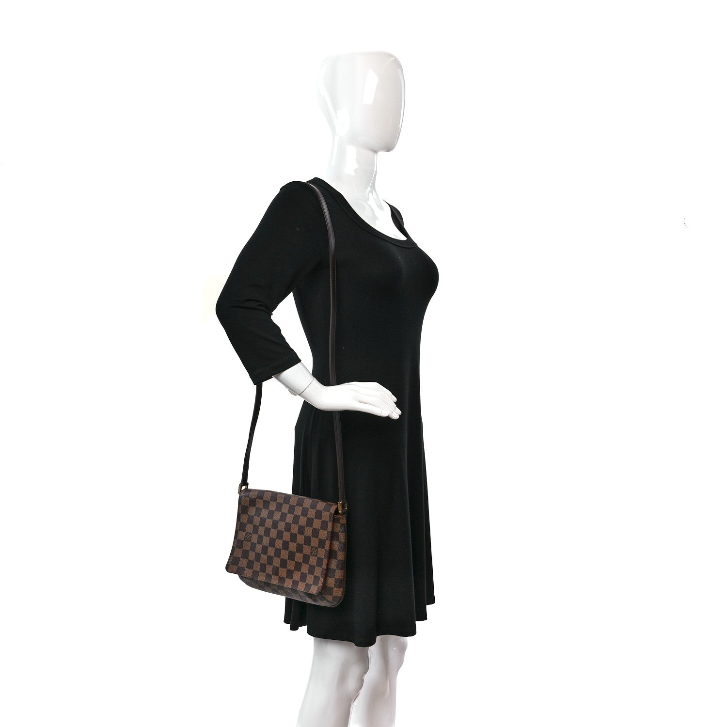 Louis Vuitton Damier Ebene Musette Tango Long Strap 2 of 9