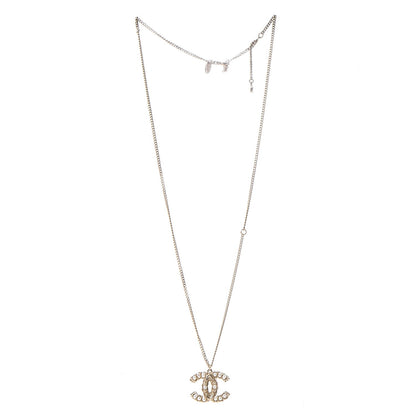 Chanel Pearl CC Pendant Necklace Light Gold 3 of 6