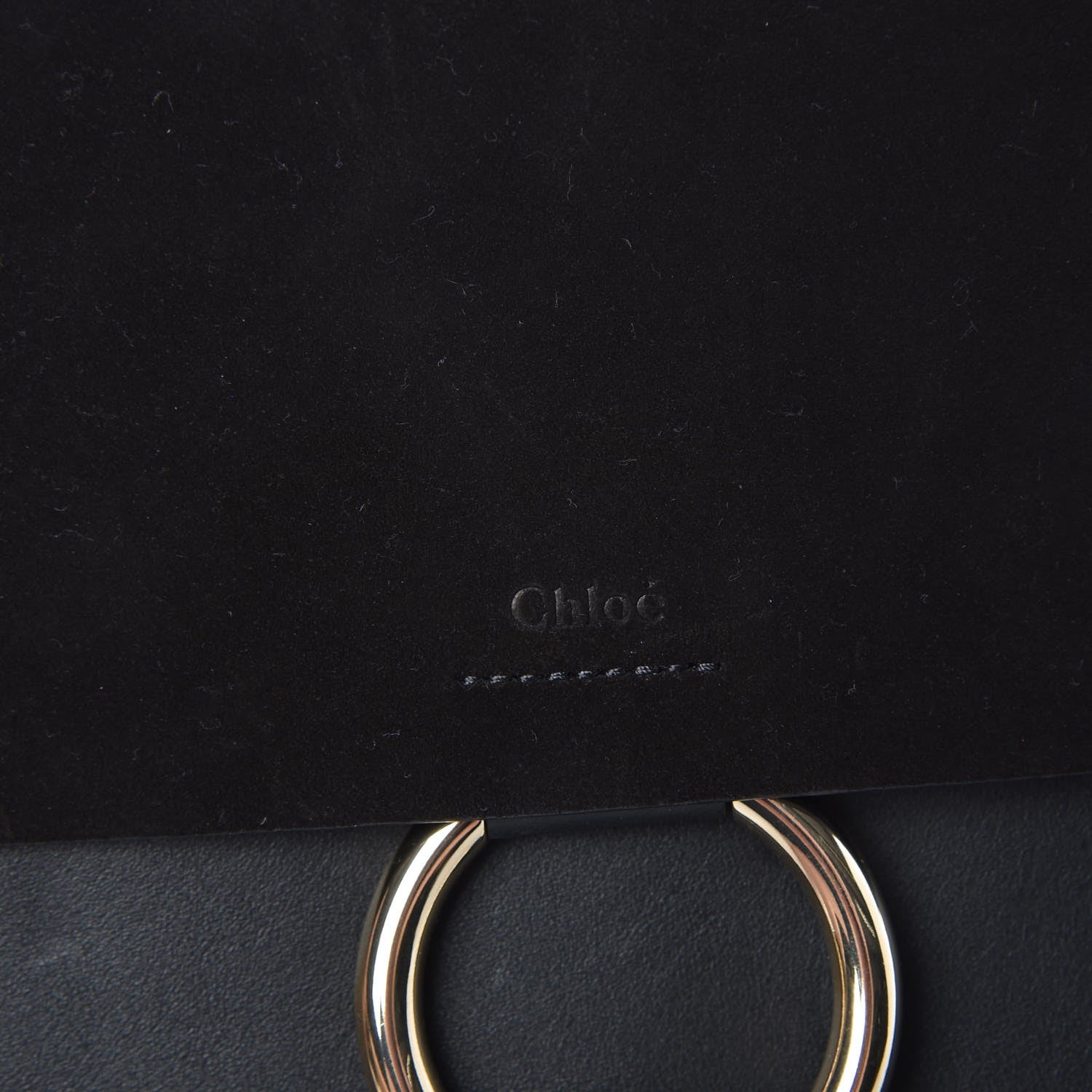 Chloe Suede Calfskin Medium Faye Shoulder Bag Black 6 of 8
