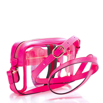 Gucci Vinyl Web Mini Ophidia Transparent Shoulder Bag Fluorescent Fuchsia 2 of 10