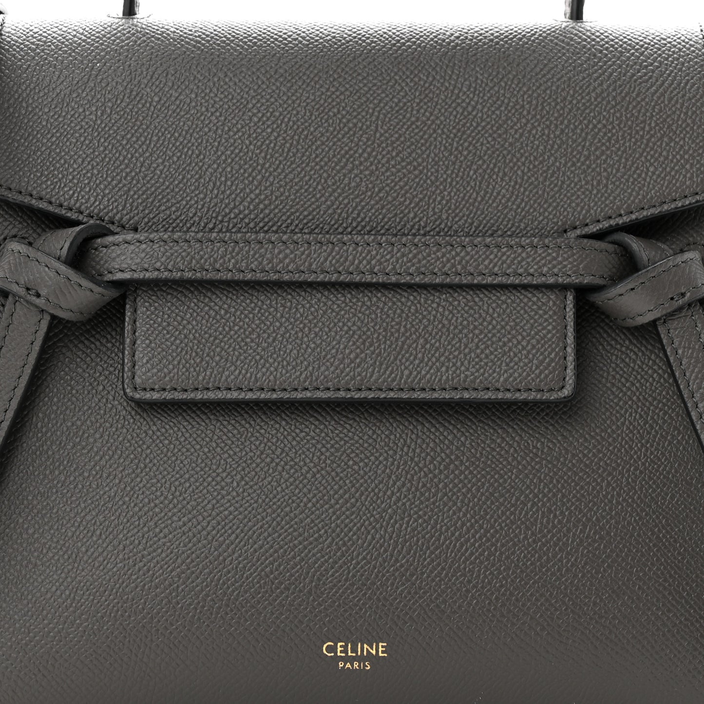 Grained Calfskin Nano Belt Bag Grey