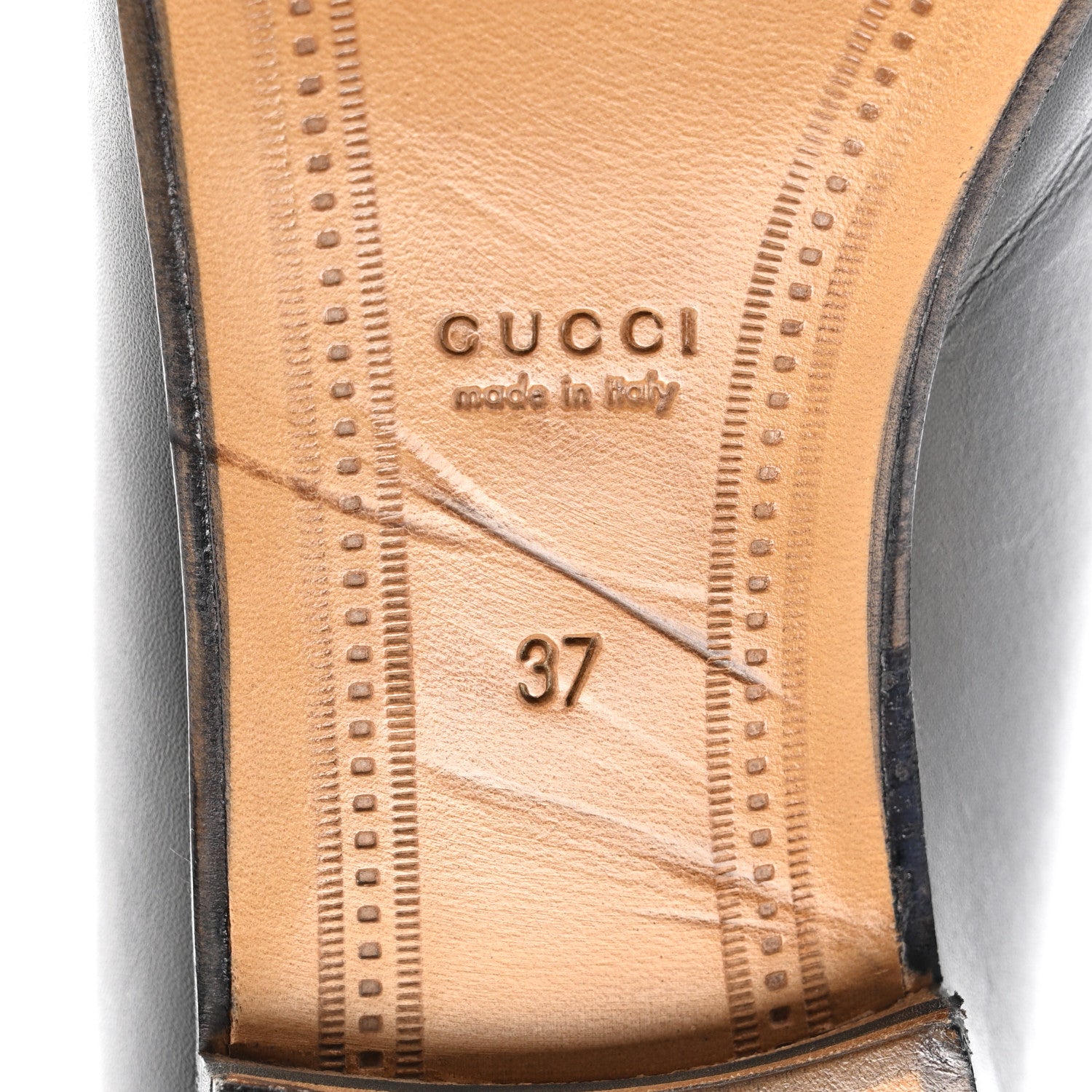 Gucci Calfskin Womens Jordaan Loafers 37 Black 6 of 10