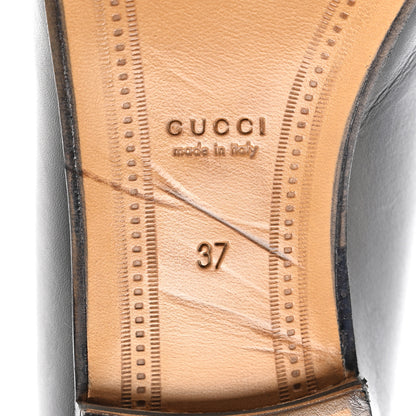 Gucci Calfskin Womens Jordaan Loafers 37 Black 6 of 10