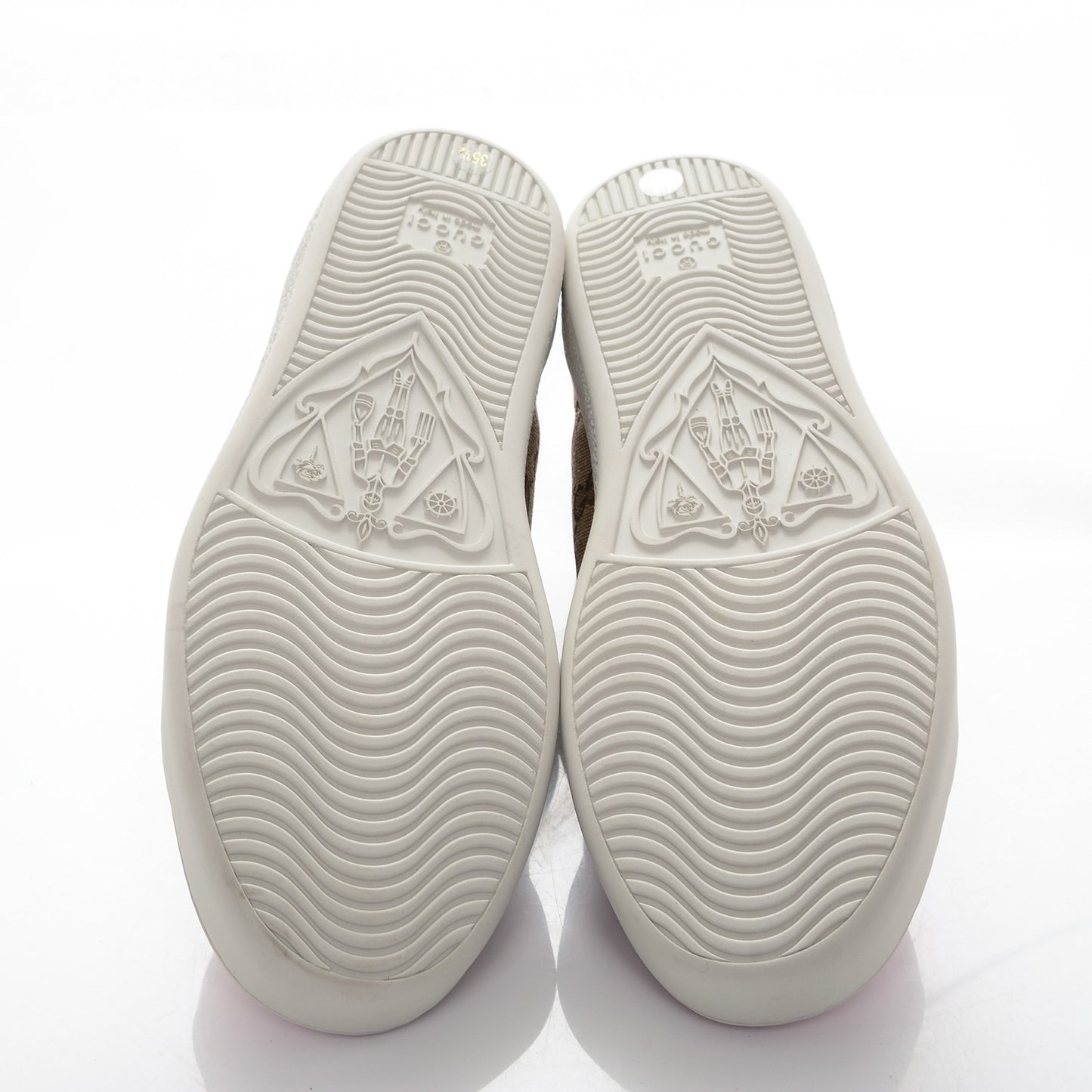 GG Supreme Monogram Brooklyn Sneakers 35.5 Beige New Rosette