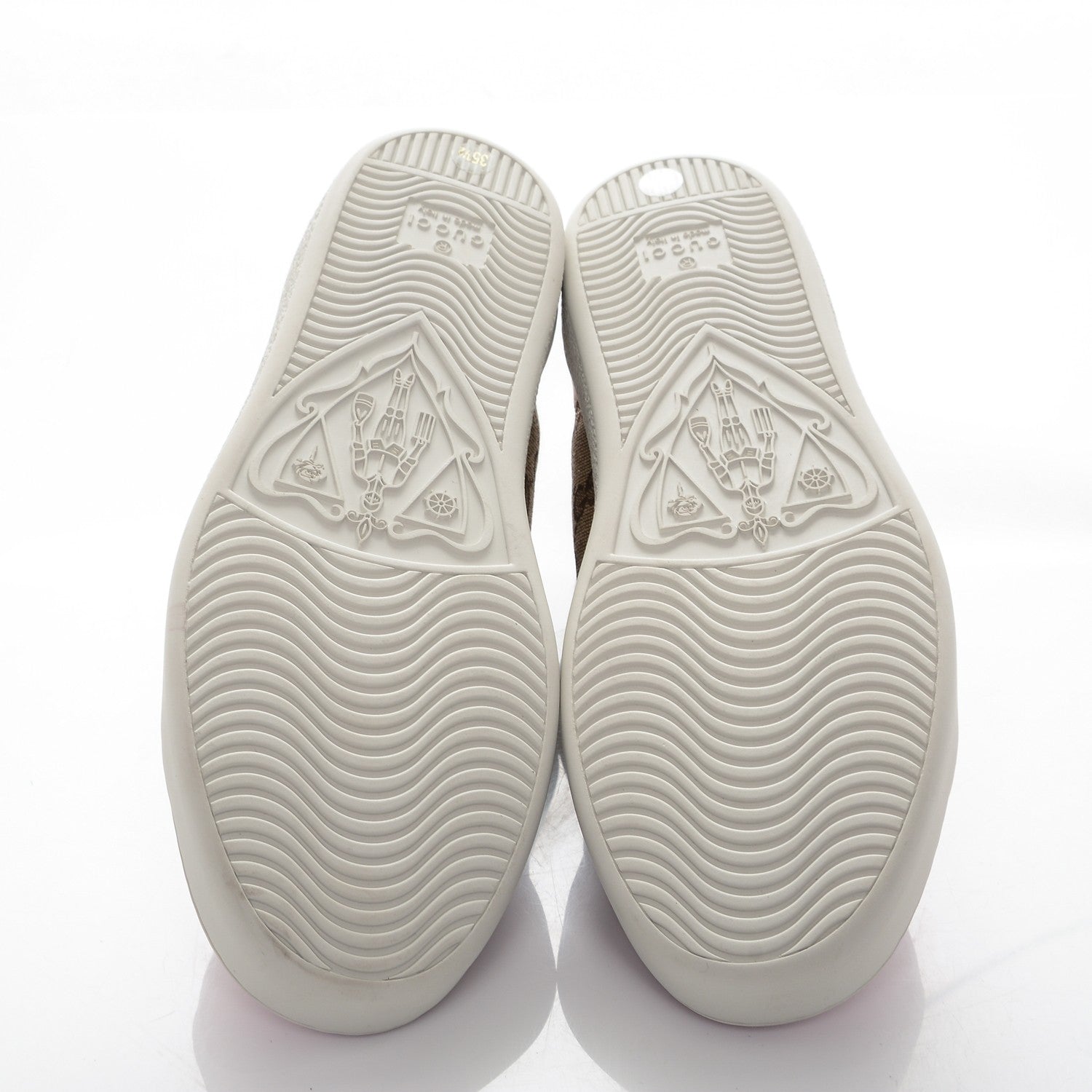 Gucci GG Supreme Monogram Brooklyn Sneakers 35.5 Beige New Rosette 5 of 8