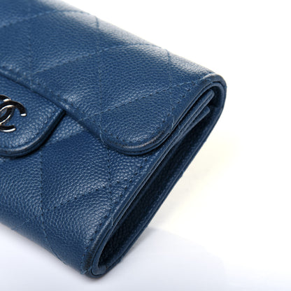 Chanel Caviar Quilted Flap Card Holder Wallet Navy 11 of 13