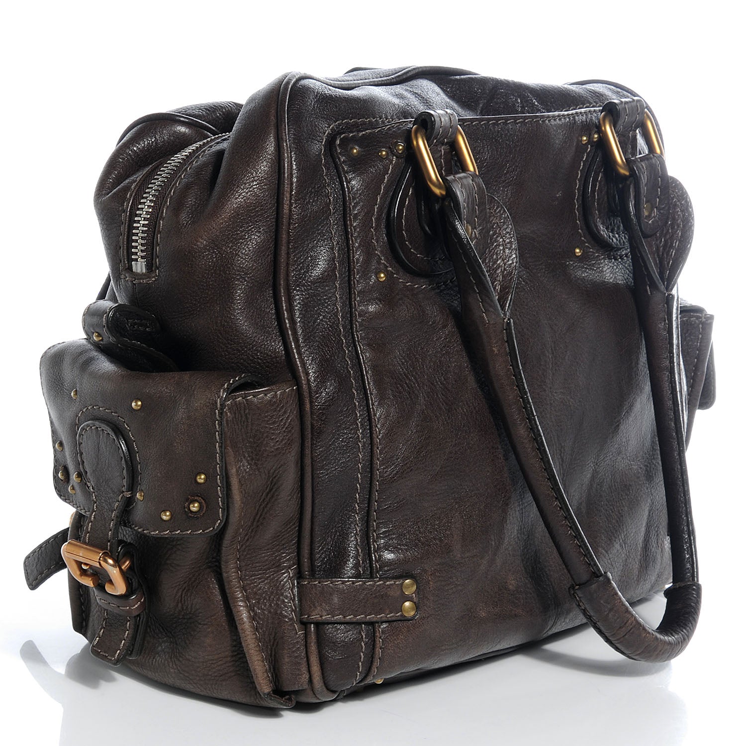 Chloe Leather Paddington Tote Brown 3 of 7
