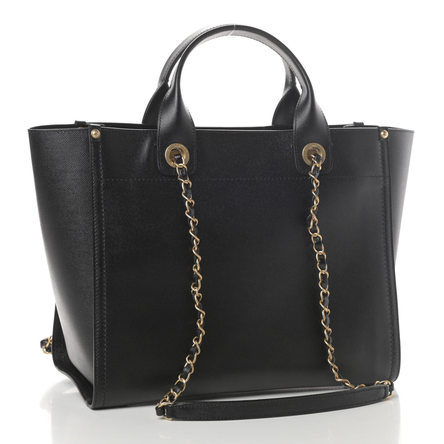 Caviar Small Studded Deauville Tote Black
