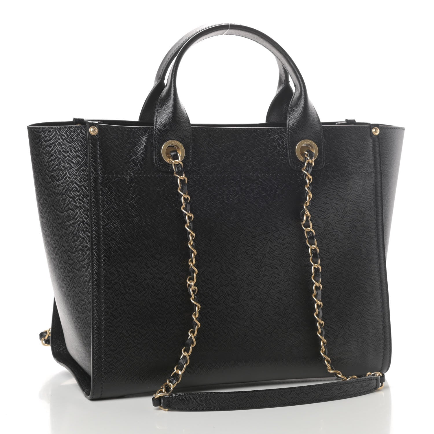 Chanel Caviar Small Studded Deauville Tote Black 3 of 10