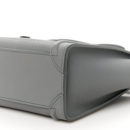 Celine Drummed Calfskin Nano Luggage Kohl 10 of 10