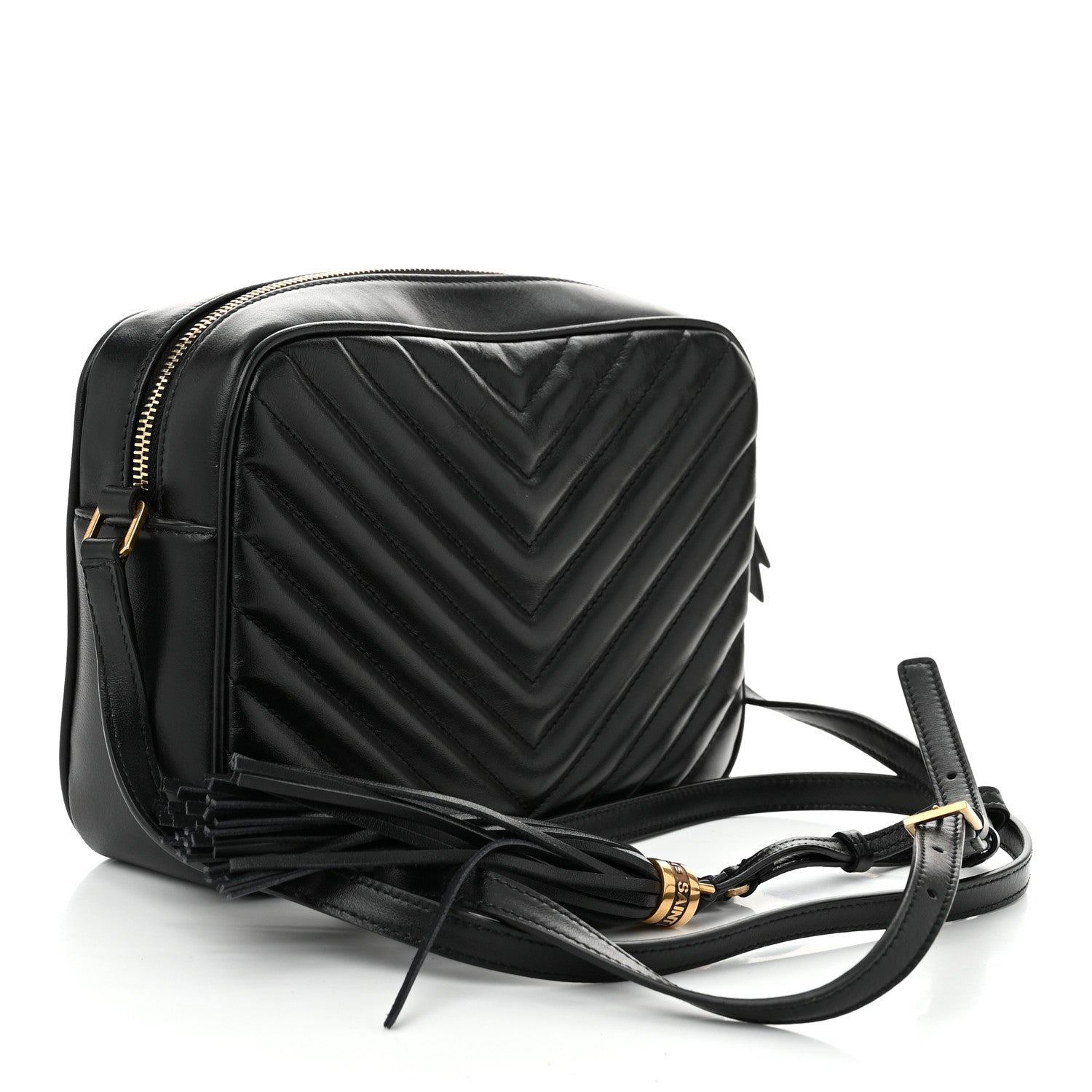 Saint Laurent Calfskin Matelasse Monogram Lou Camera Bag Black 3 of 10