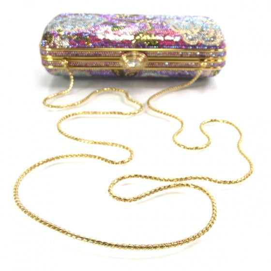 Swarovski Crystal Floral Minaudiere Clutch