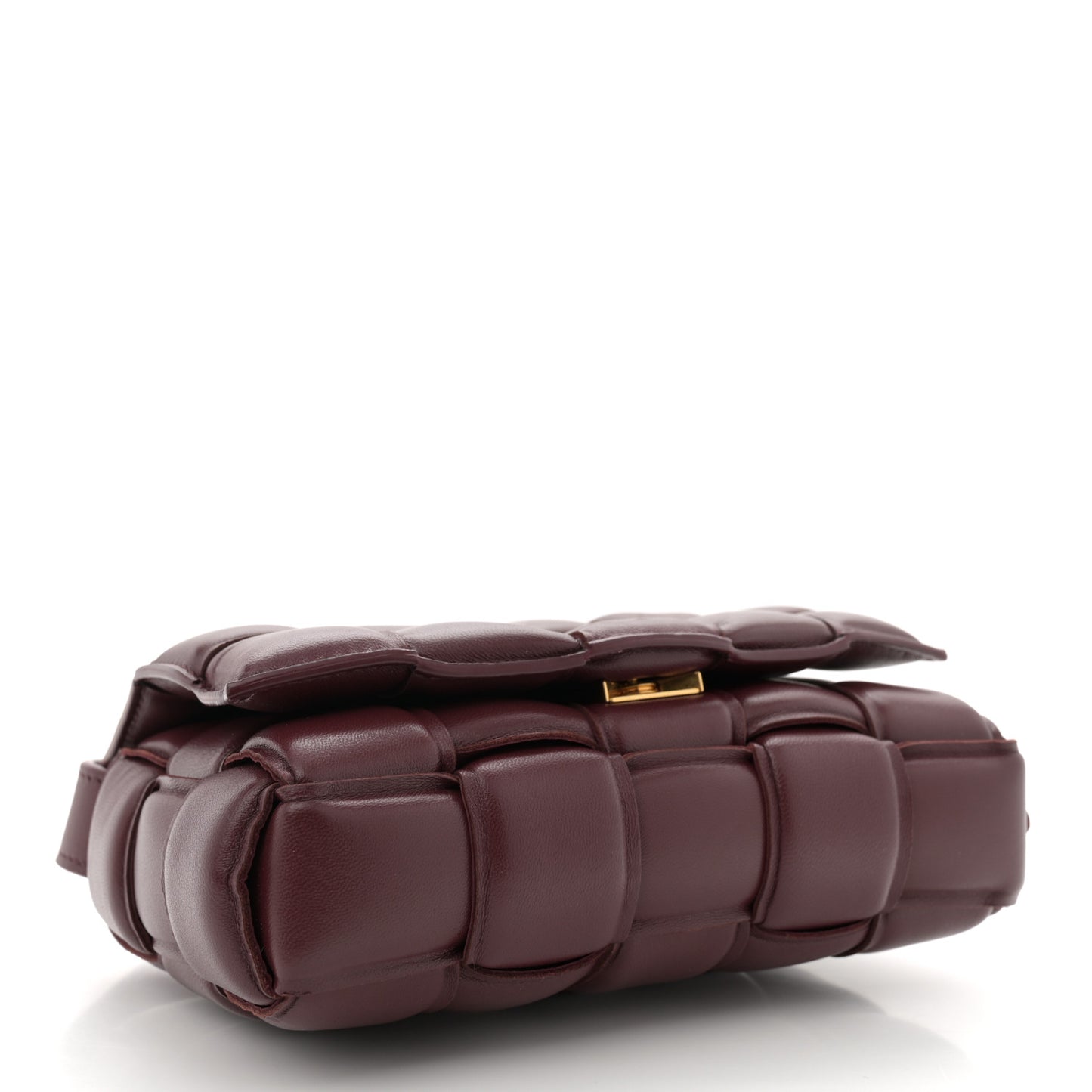 Nappa Maxi Intrecciato Small Padded Cassette Crossbody Bag Barolo