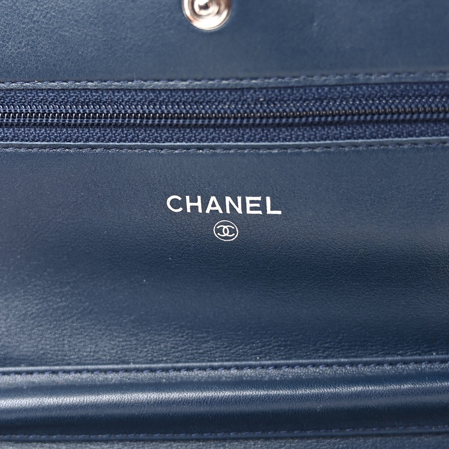 Chanel Caviar Timeless CC Wallet on Chain WOC Navy Blue 6 of 12