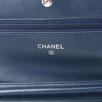 Chanel Caviar Timeless CC Wallet on Chain WOC Navy Blue 6 of 12