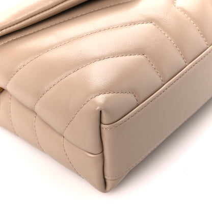 Saint Laurent Calfskin Y Quilted Monogram Toy Loulou Crossbody Bag Dark Beige 10 of 14
