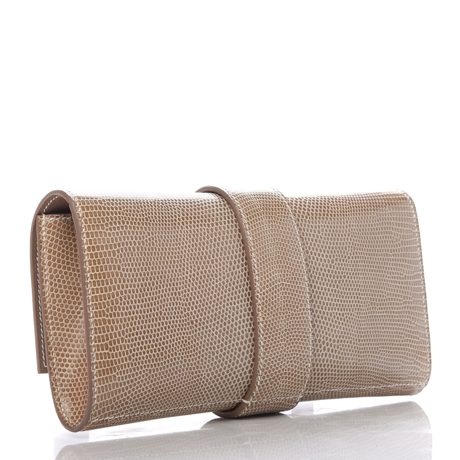 Hermes Lizard Medor Clutch 23 Ficelle 3 of 10