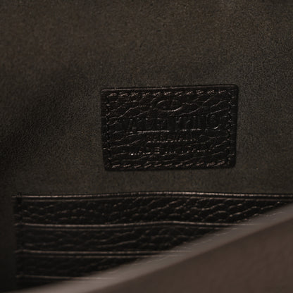 Valentino Garavani Pebbled Calfskin Large Rockstud Envelope Clutch Black 6 of 9