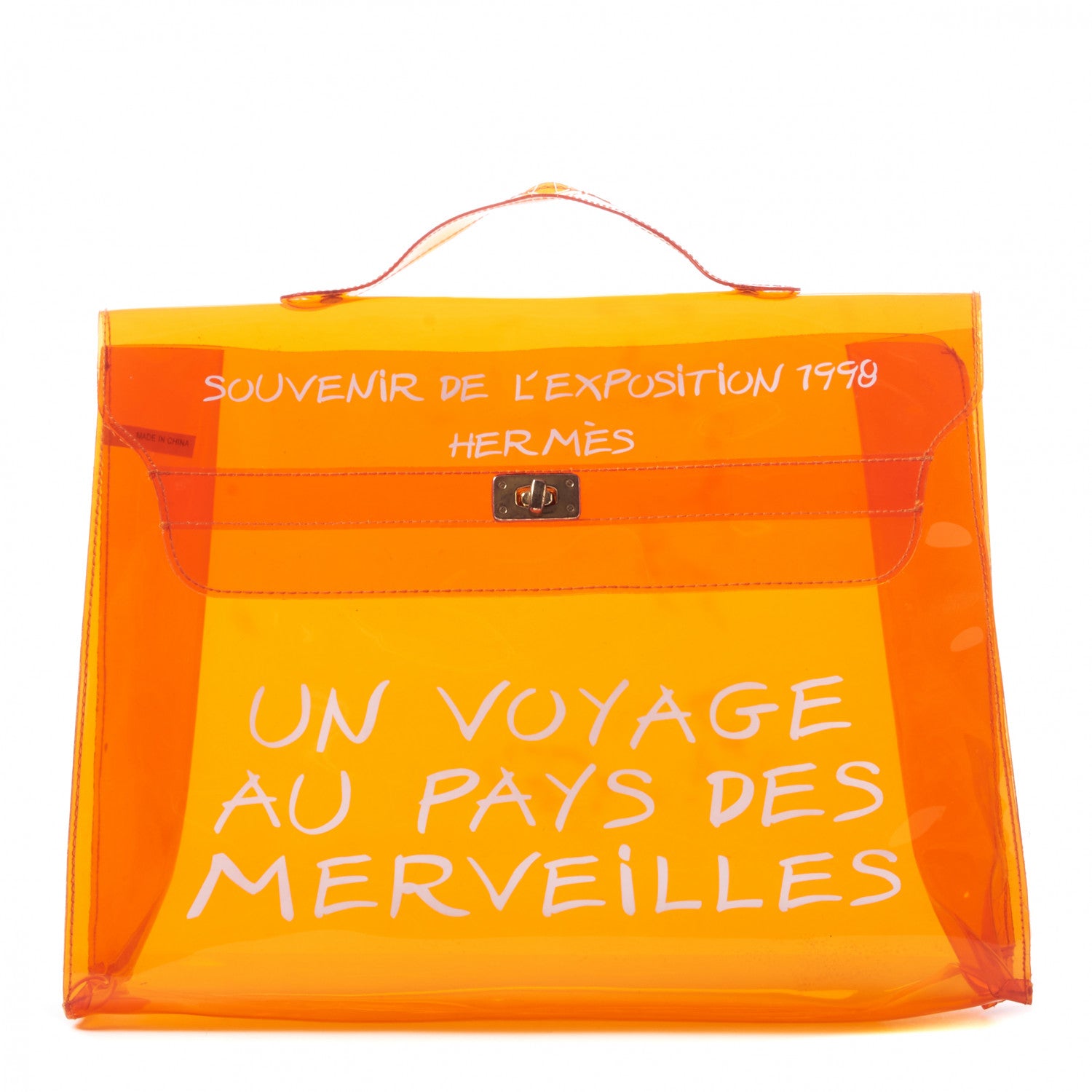 Hermes Vinyl Souvenir De L'Exposition Kelly Orange 1 of 8