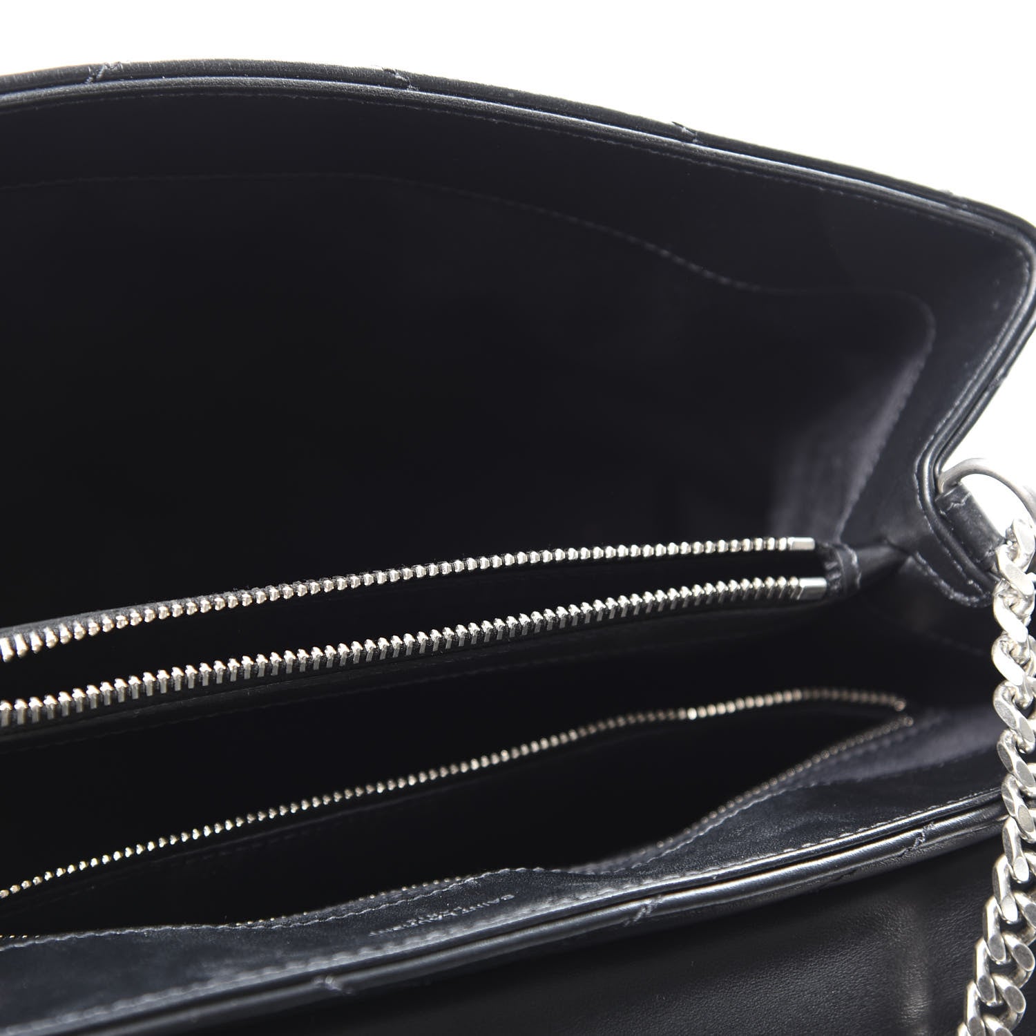 Saint Laurent Calfskin Y Quilted Monogram Medium Loulou Chain Satchel Black 4 of 11