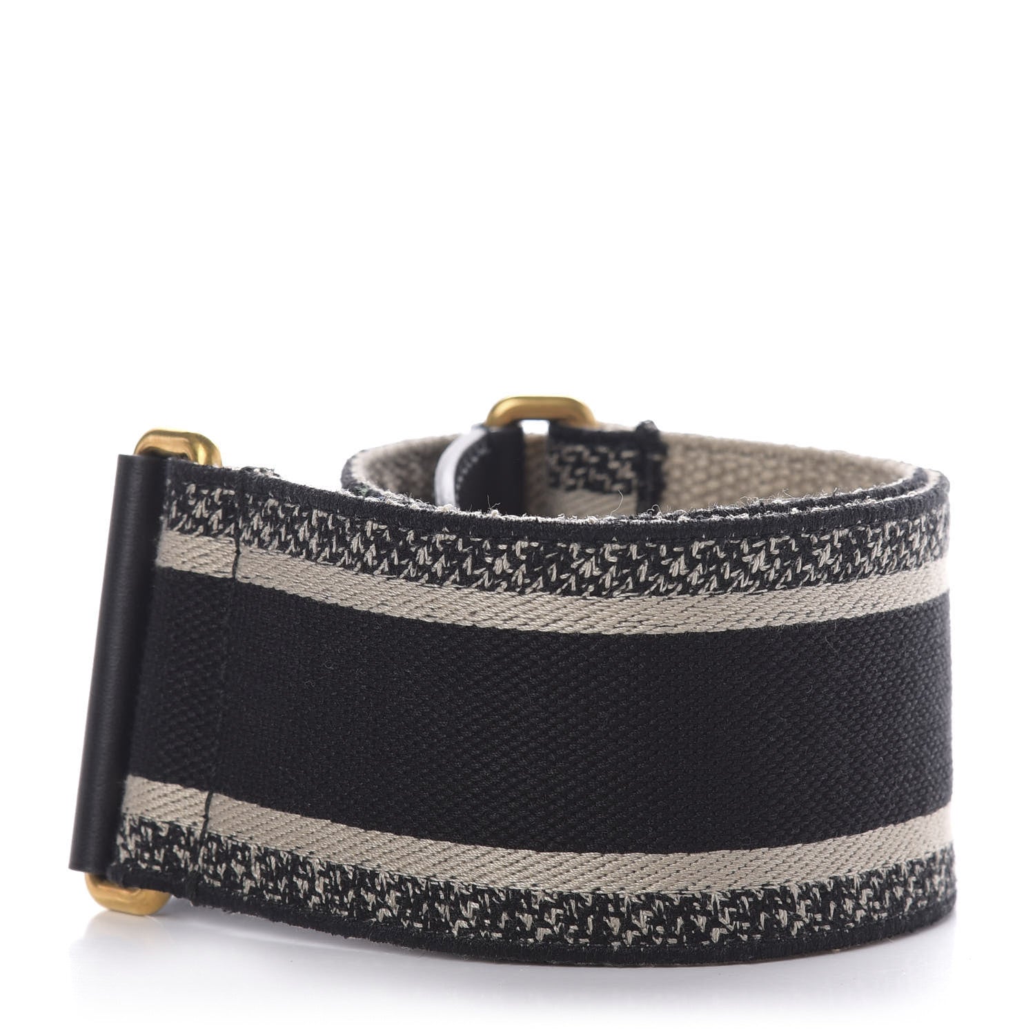 Christian Dior Canvas Embroidered Shoulder Strap Black 2 of 6