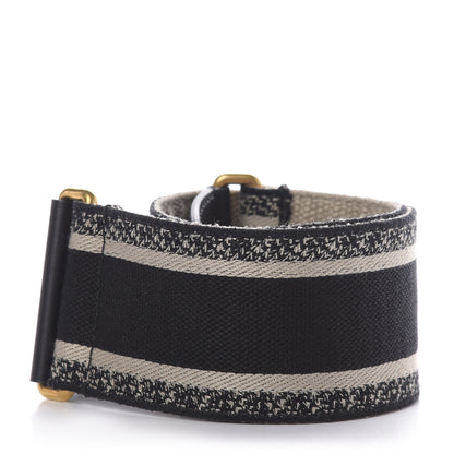 Christian Dior Canvas Embroidered Shoulder Strap Black 2 of 6