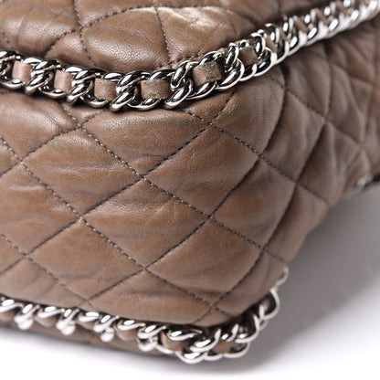 Chanel Washed Lambskin Quilted Maxi Chain Around Flap Taupe 9 of 10