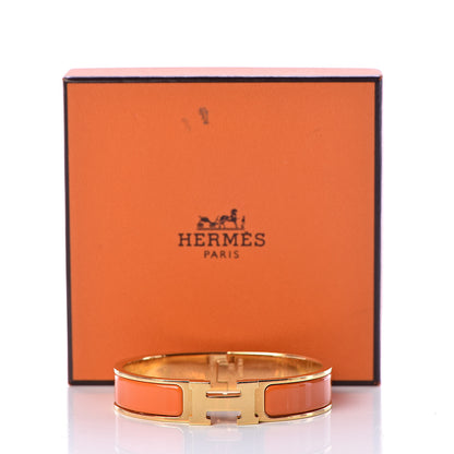 Hermes Enamel Narrow Clic Clac H Bracelet PM Orange 5 of 5