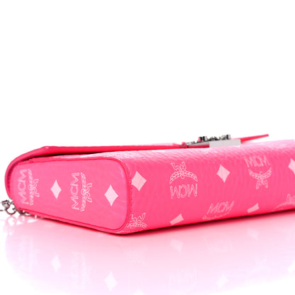 MCM Visetos Monogram Medium Millie Crossbody Bag Neon Pink 6 of 10