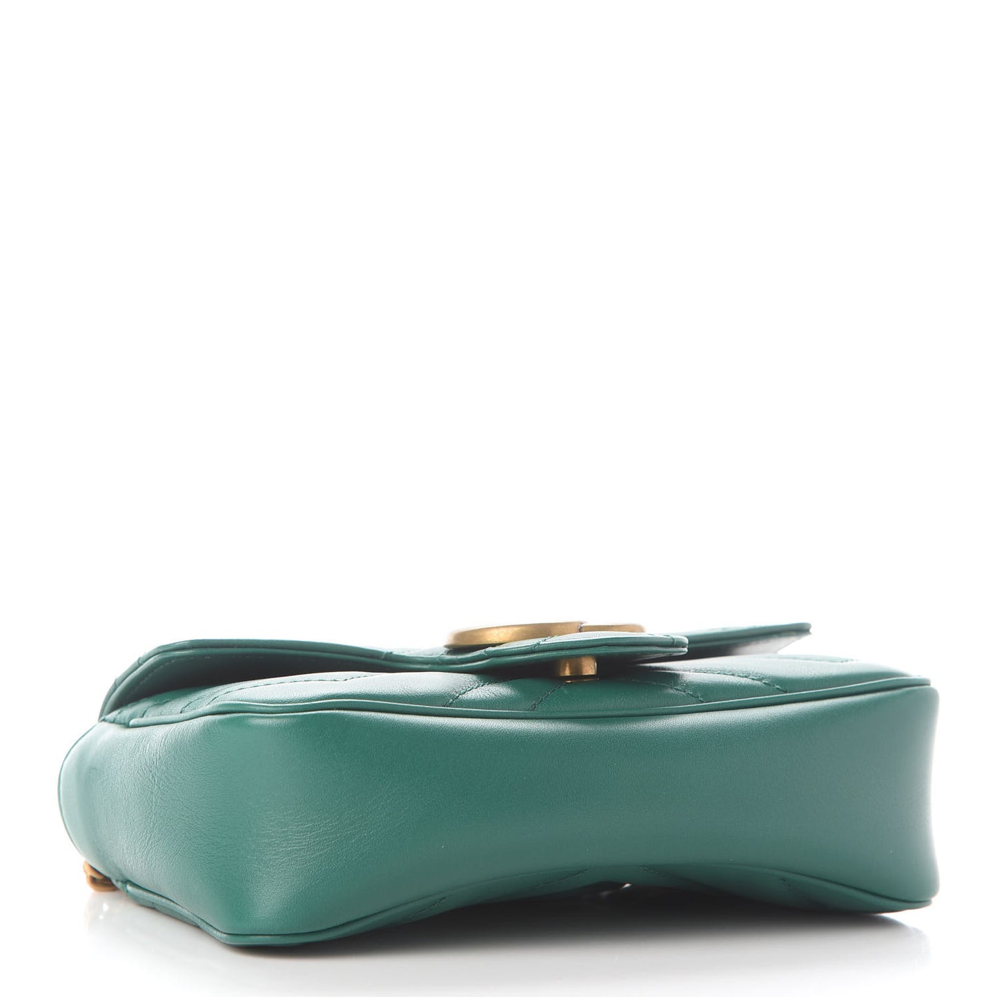 Calfskin Matelasse Super Mini GG Marmont Shoulder Bag Emerald Green
