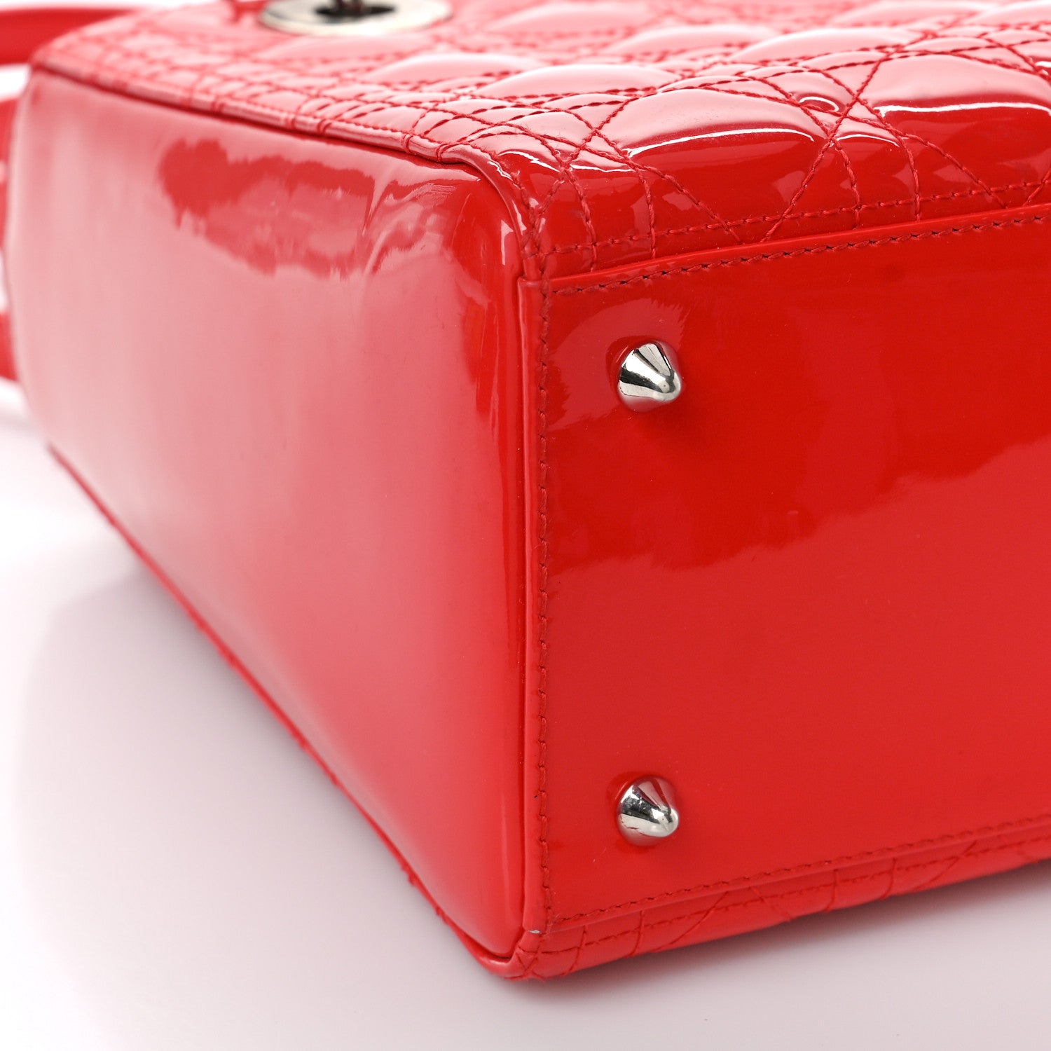 Christian Dior Patent Cannage Medium Lady Dior Red 8 of 12