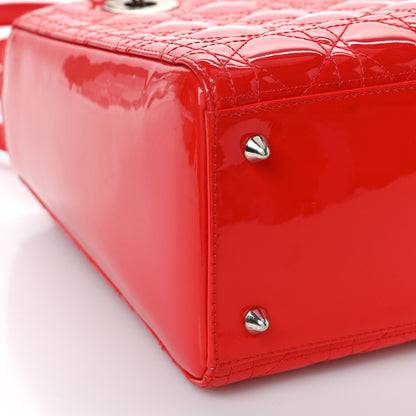 Christian Dior Patent Cannage Medium Lady Dior Red 8 of 12