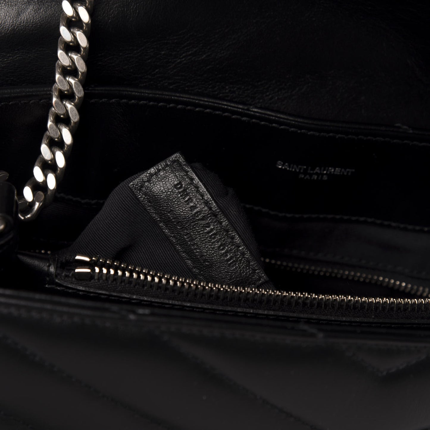 Calfskin Y Quilted Monogram Medium Loulou Chain Satchel Black