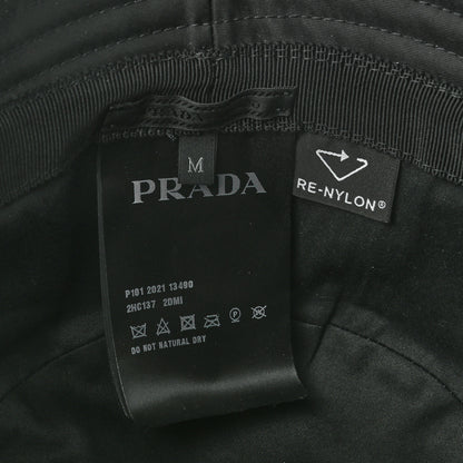 Prada Re-Nylon Metal Triangle Logo Mens Bucket Hat M Black 7 of 7