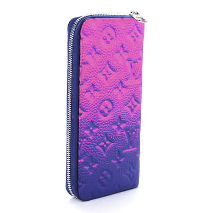 Louis Vuitton Taurillon Illusion Zippy Vertical Wallet Bleu Rose 2 of 7