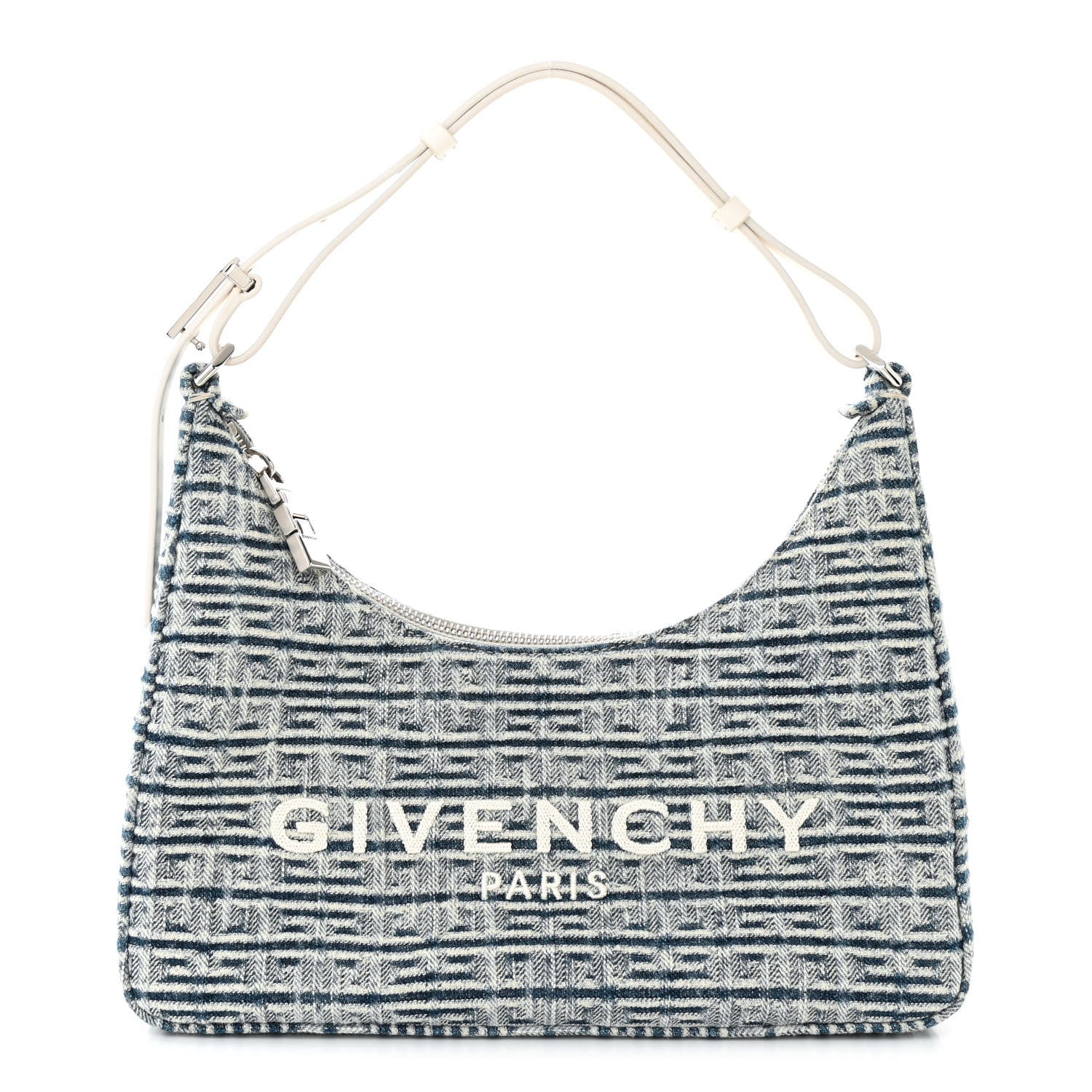 Givenchy Denim 4G Logo Small Moon Cut Out Shoulder Bag Light Blue 1 of 10