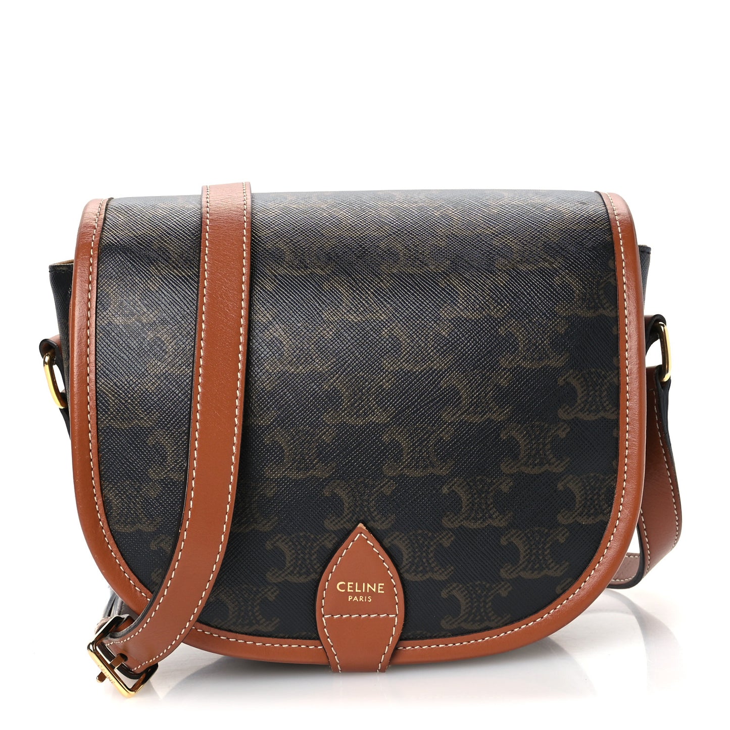 Triomphe Canvas Medium Folco Bag Tan