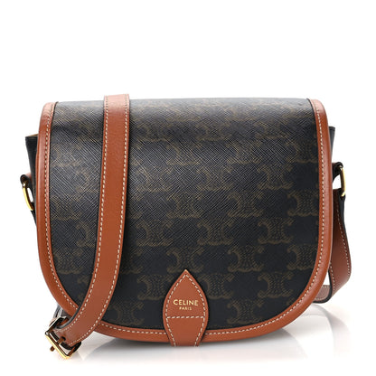 Celine Triomphe Canvas Medium Folco Bag Tan 1 of 9