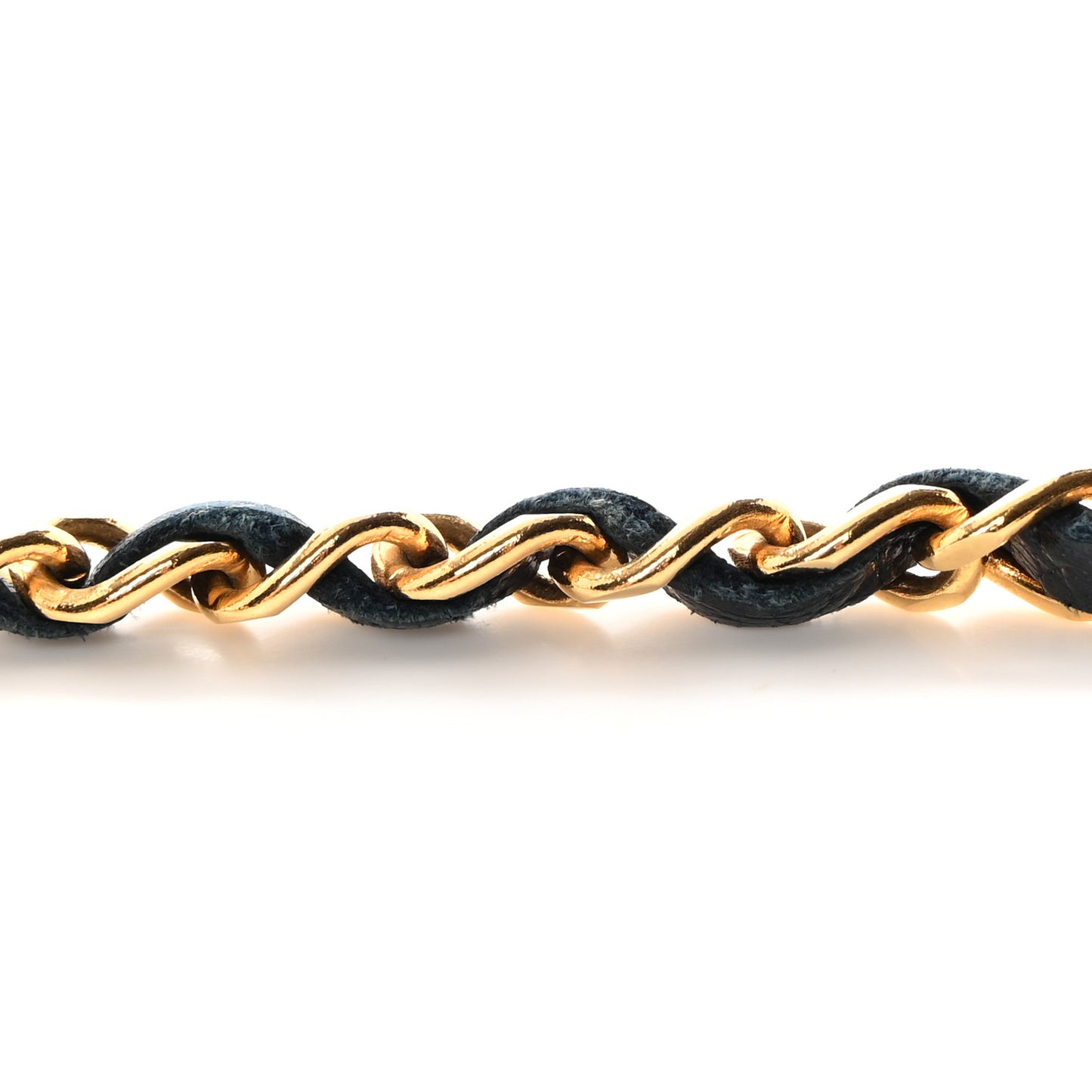 Lambskin Chain CC Medallion Belt Black Gold