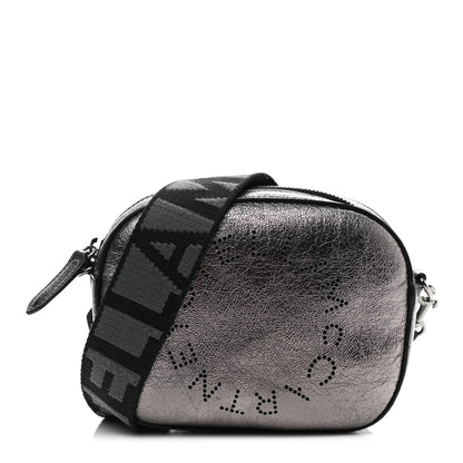 Stella McCartney Metallic Eco Alter Nappa Perforated Logo Convertible Belt Bag Silver 1 of 8