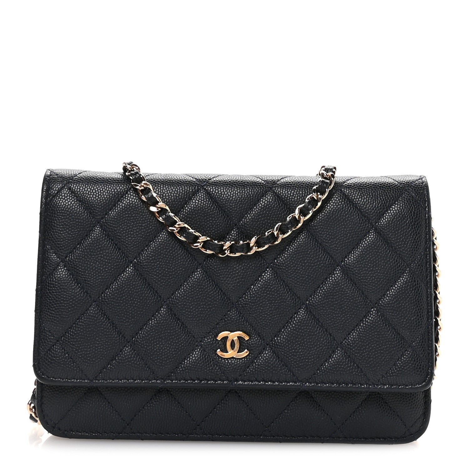Chanel Caviar Quilted Wallet on Chain WOC Navy Blue 1 of 11