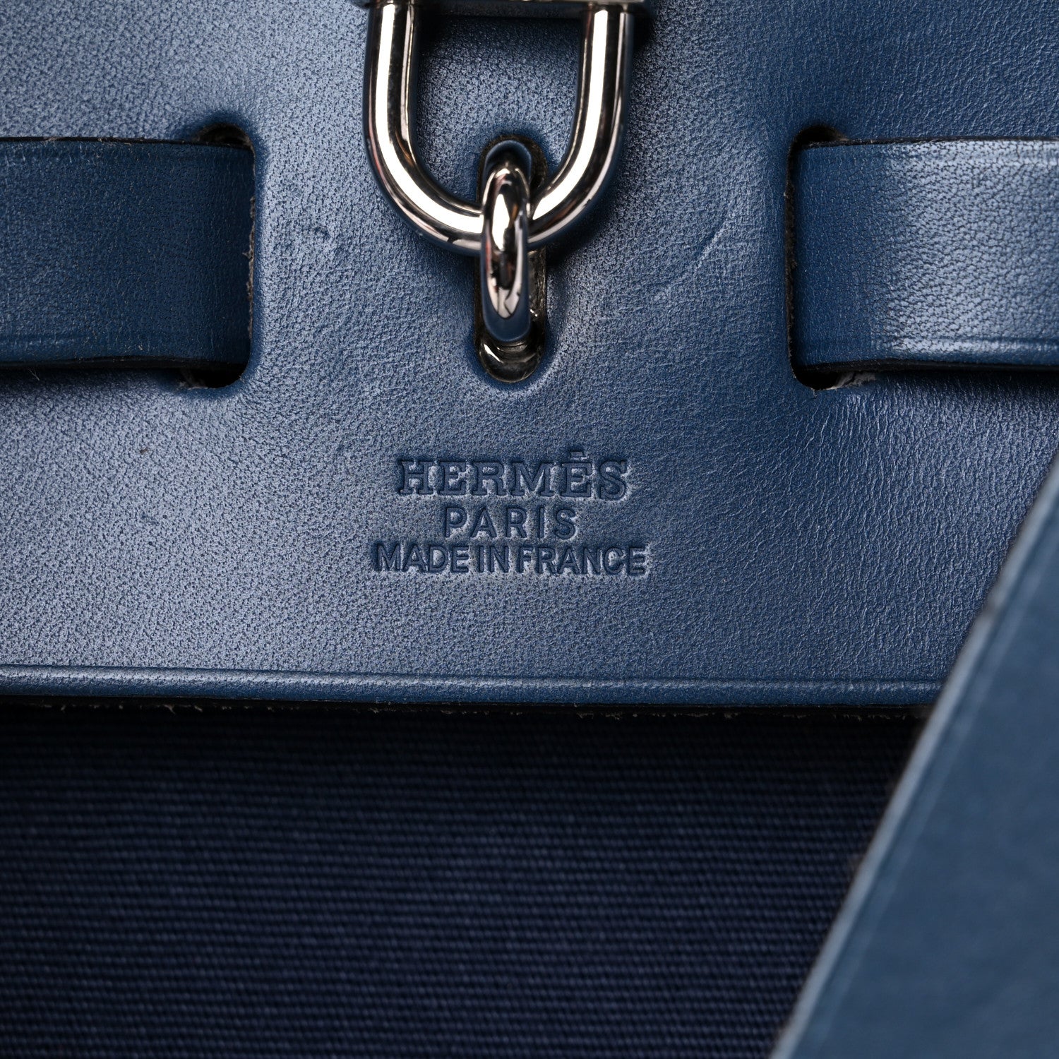 Hermes Toile Vache Calfskin Herbag 30 PM Backpack Navy Bleu 7 of 15