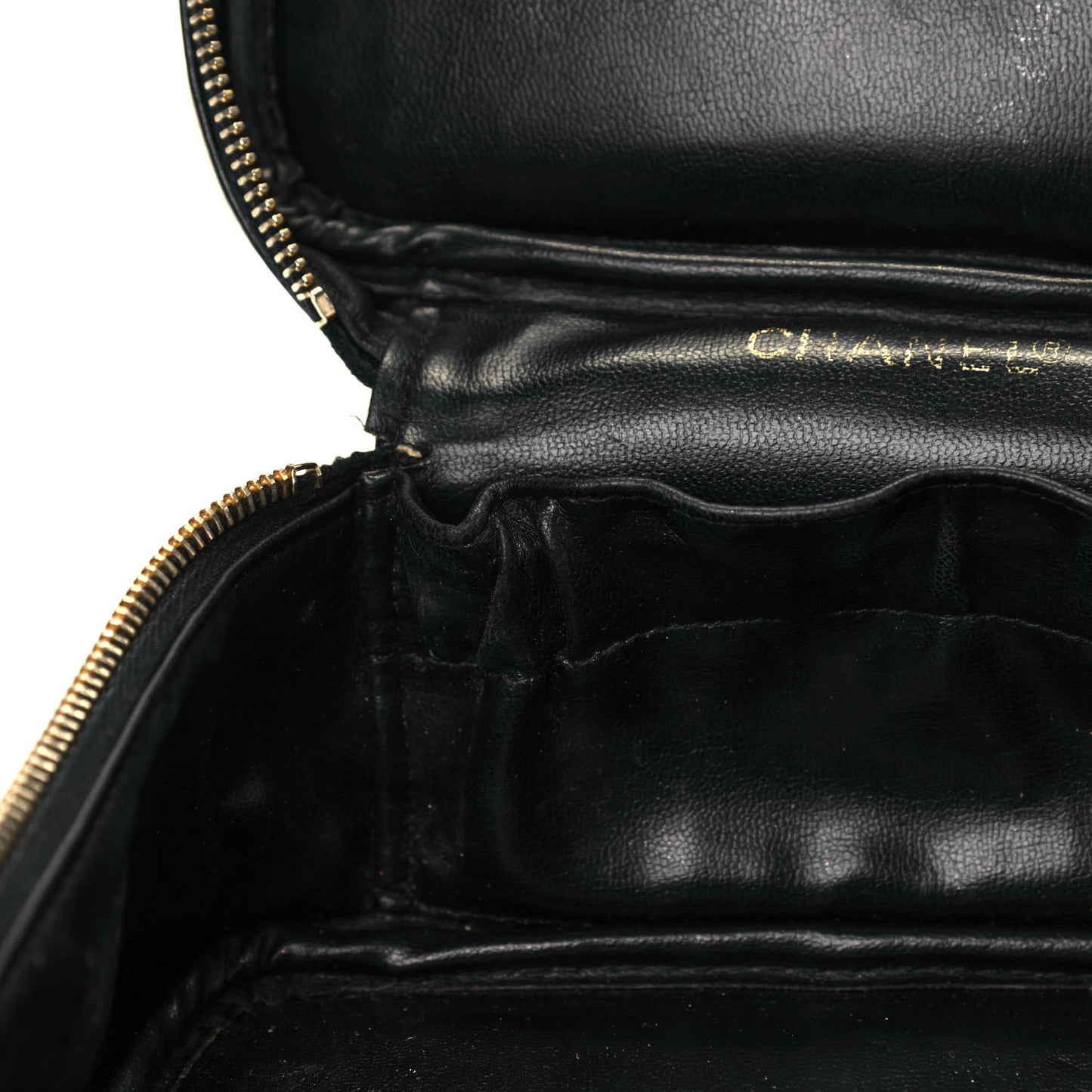 Lambskin Vanity Cosmetic Case Black