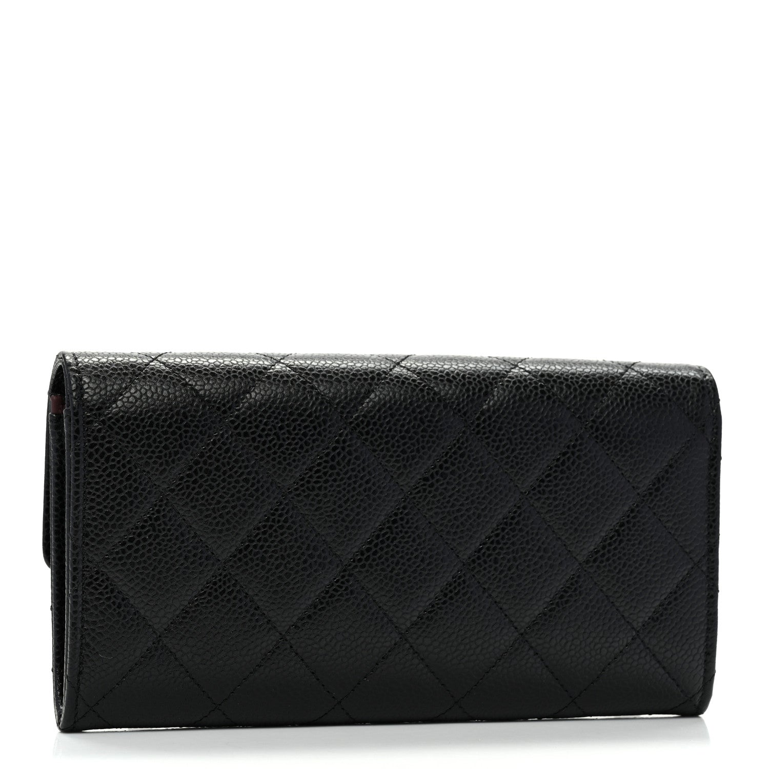 Chanel Caviar Quilted Large Gusset Flap Wallet Black 3 of 8